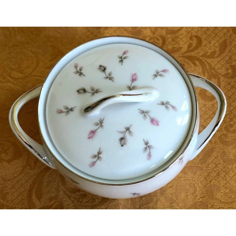 Vintage Mismatched China Hostess Set, Pink Roses, Sango and Fine China of Japan